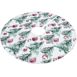Grönt Burgundy Julgranar Ornaments Julgransmatta Borstad Polyester