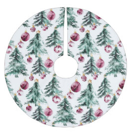 Grönt Burgundy Julgranar Ornaments Julgransmatta Borstad Polyester