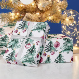Grönt Burgundy Julgranar Ornaments Presentpapper