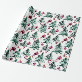 Grönt Burgundy Julgranar Ornaments Presentpapper