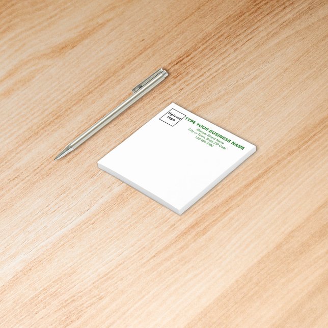Grönt Business Font Square sätter in anteckningen Post-it Block (Build brand name awareness. Green texts of your business brand on heading of square post it note.)
