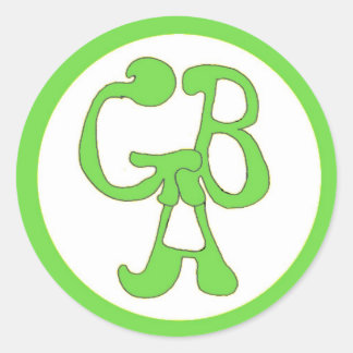 Grönt Buss Äventyr - GBA - Grönt Sticker Runt Klistermärke