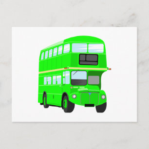 Grönt Buss Vykort