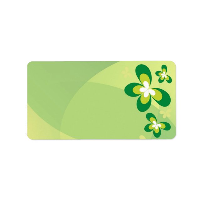 Grönt Butterflies blank Adressetikett (Framsidan)