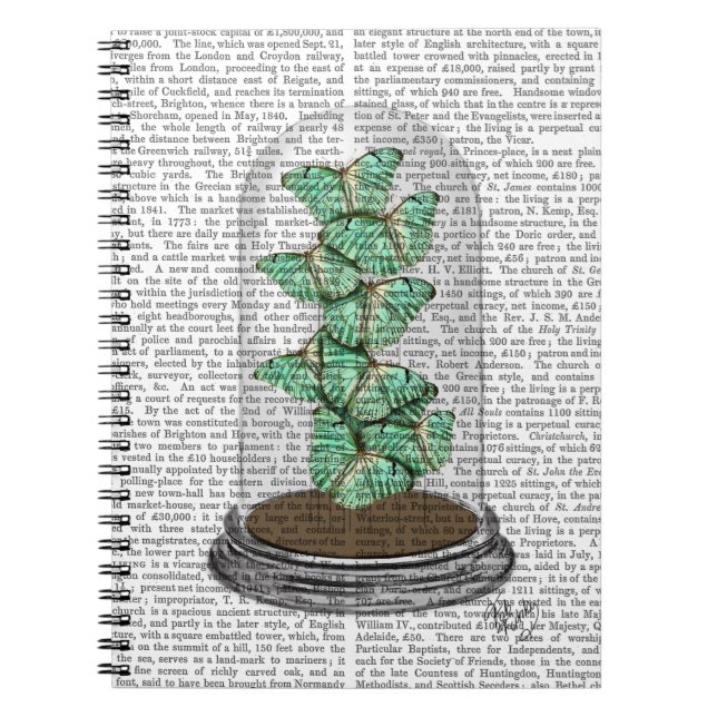 Grönt Butterflies i Bell Burk 2 Anteckningsbok Med Spiral (Framsidan)