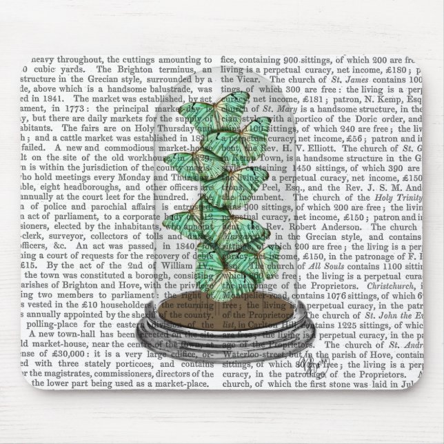 Grönt Butterflies i Bell Burk 2 Musmatta (Framsidan)