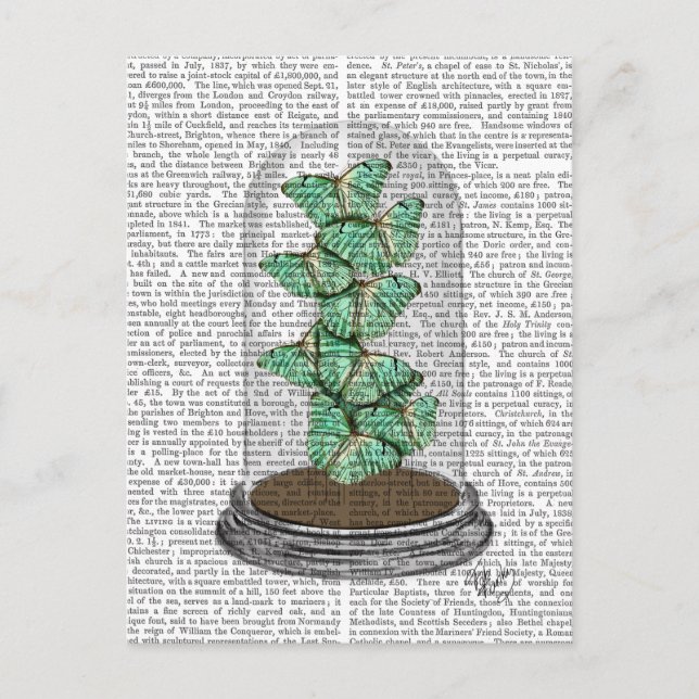 Grönt Butterflies i Bell Burk 2 Vykort (Framsida)