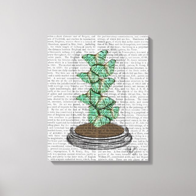 Grönt Butterflies i Bell Burk Canvastryck (Framsida)