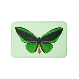 Grönt Butterfly Bath Mat Badrumsmatta