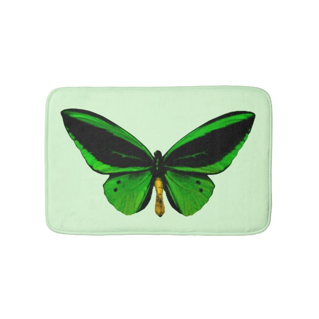 Grönt Butterfly Bath Mat Badrumsmatta (Framsidan)