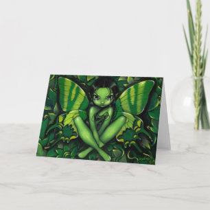 "Grönt Butterfly Fantasy"-hälsningskort Kort