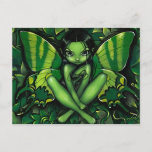 "Grönt Butterfly Fantasy" vykort