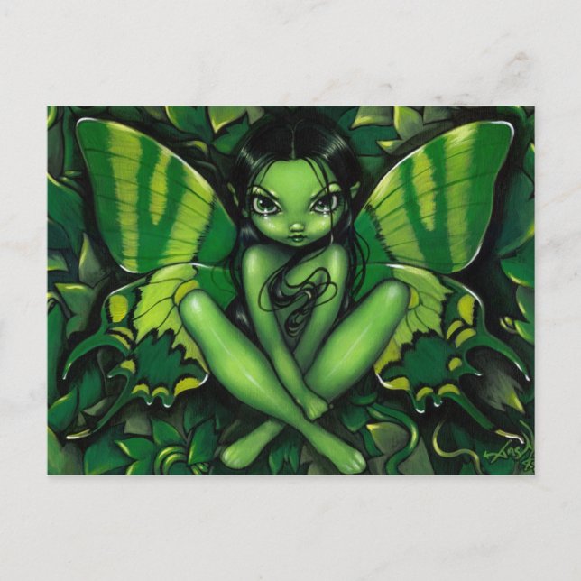 "Grönt Butterfly Fantasy" vykort (Framsida)