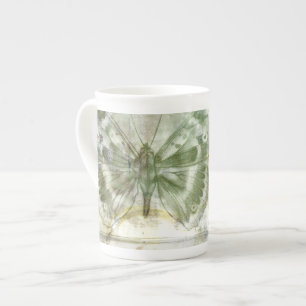 Grönt Butterfly Inset med Ironwork Grind Benporslin Mugg