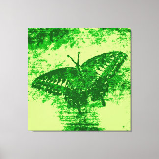 Grönt Butterfly Painting Art Monet Canvastryck
