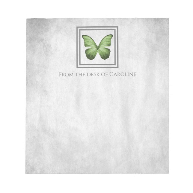 Grönt Butterfly Personlig Anteckningsblock (Framsida)