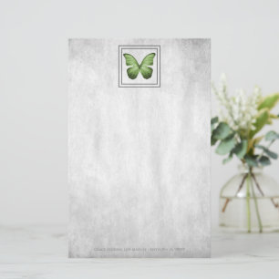 Grönt Butterfly Personlig Stationery Brevpapper