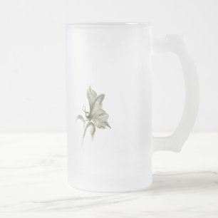 Grönt butterfly white blommigt frostiserad mugg