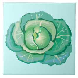 Grönt Cabbage Decorative Kitchen Tile Kakelplatta