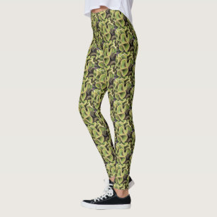 Grönt cacti succulculent mönster foto fold modern leggings
