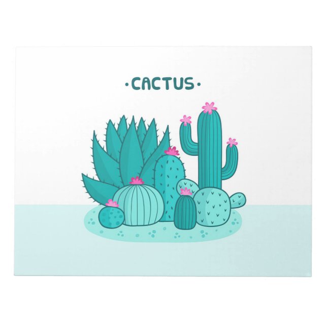 Grönt Cactus Art Anteckningsblock (Framsida)