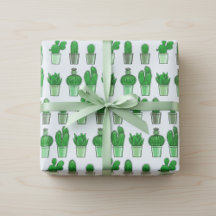 Grönt Cactus Gift Wrapping Papper