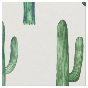 Grönt cactus mönster. Vattenfärgkaktusar. Botanisk Tyg