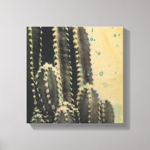 Grönt Cactus on Gult Background Canvastryck