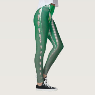 Grönt cactus plant löv pastel leggings