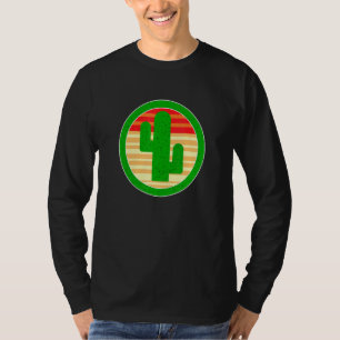 Grönt Cactus Plant Serape Western Sunset Aesthetic T Shirt