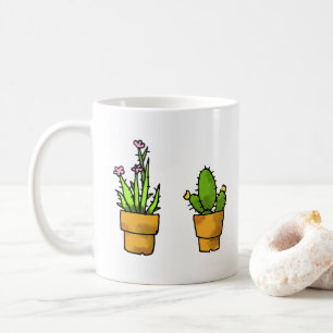 grönt cactus plantor kaffemugg