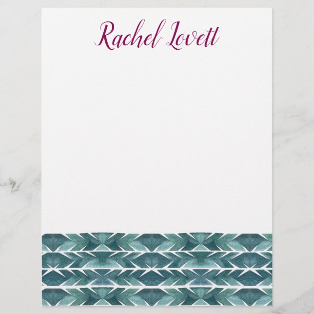 Grönt Cactus Struktur Letterhead Brevhuvud (Framsida)