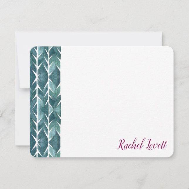 Grönt Cactus Struktur platt anteckning Anteckningskort (Framsida)