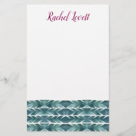 Grönt Cactus Struktur Stationery Brevpapper