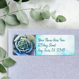 Grönt cactus succulus adress snyggt chic returadress etikett