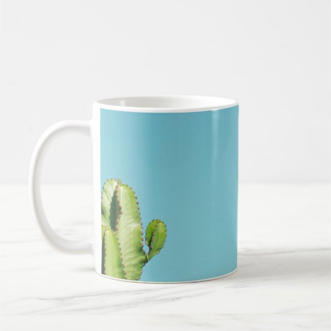 Grönt cactus växt kaffemugg (Vänster)