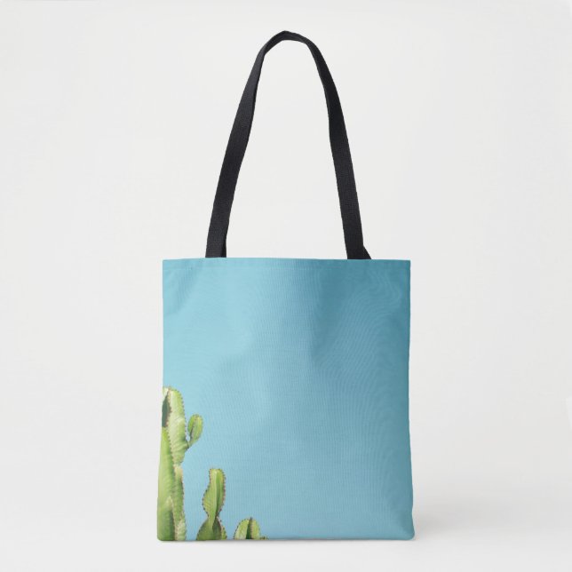 Grönt cactus växt tygkasse (Framsida)
