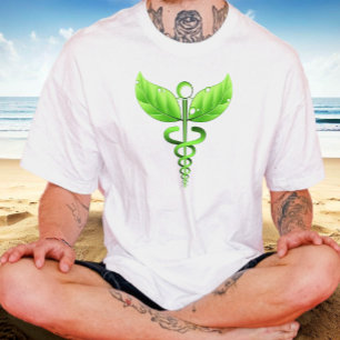 Grönt Caduceus Alternativ Medicine Medicine Icon T Shirt