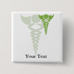 grönt caduceus Medicinska presenter Knapp