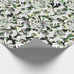 Grönt Cali Mint White Metallic Damask Sequin Presentpapper<br><div class="desc">dekorerat med metallpulver i struktur och med alltid chic fukta prydnadsblommorK</div>