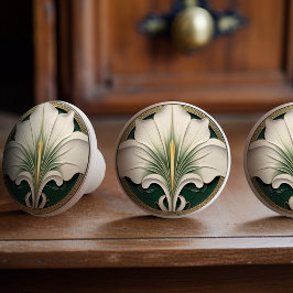 Grönt Calla Lily Guld Art nouveau Knopp