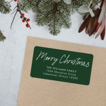 Grönt Calligraphy God jul Returadress