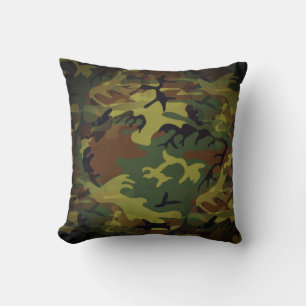 Grönt Cammo Kudde