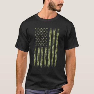 Grönt Camo American Flagga Desert Camouflage Tacti T Shirt