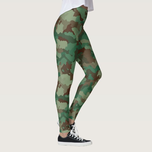 Grönt Camo Anpassningsbar Leggings (Höger)