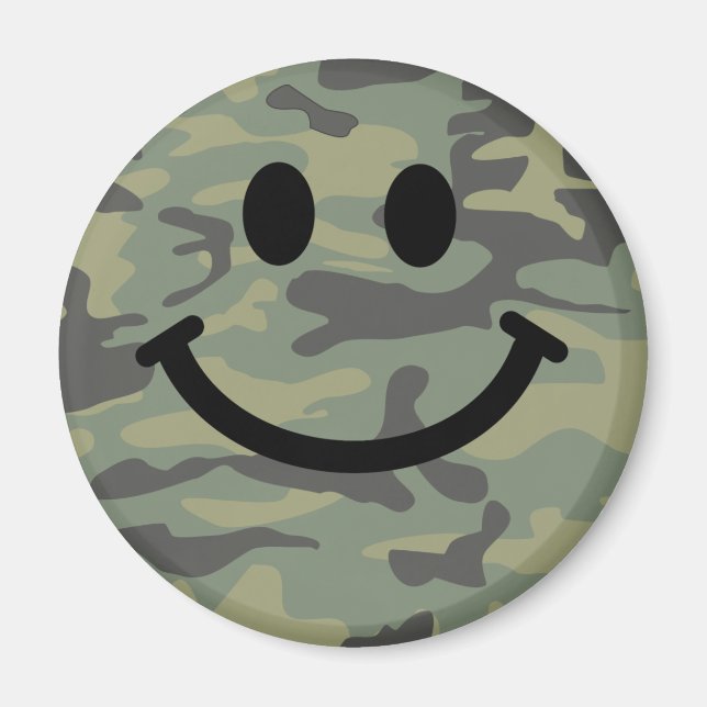 Grönt Camo Ansikte Magnet (Framsidan)