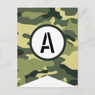 Grönt Camo Banner Biet ANY BREV Vykort