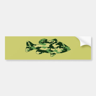 Grönt Camo bas- fiske Bildekal