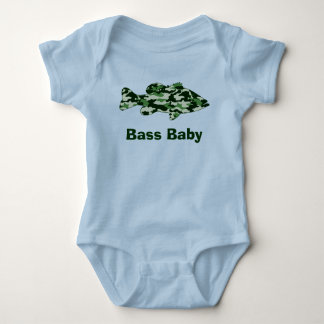 Grönt Camo bas- fiske Tee