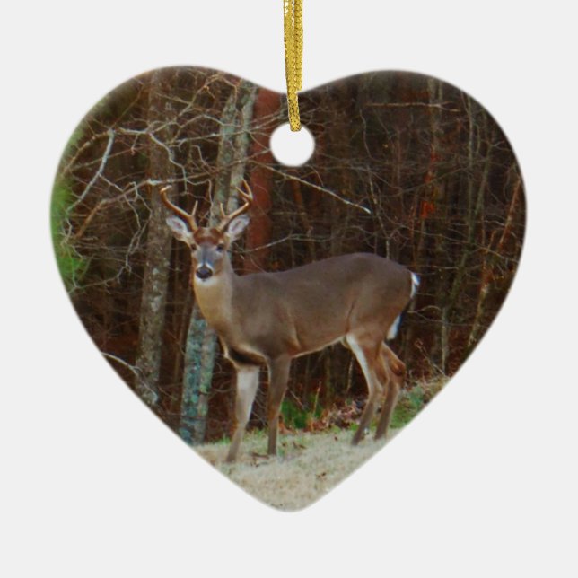 Grönt Camo,Camouflage Hjort personlig Julgransprydnad Keramik (Framsidan)